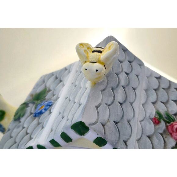 TEAPOT-FLOWERS INC BALLOONS-Bird House Design-Bee-Floral-Holds 3 Cups - Picture 8 of 16